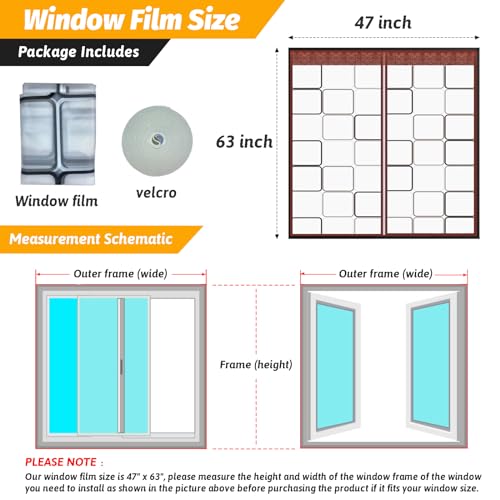 Thickened Reusable Window Insulation Kit 47'' x 63''-Winter Weatherproofing Window Insulation Film for for Patio Winterizing Winter Waterproof Attic Insulation Cover,Simple Installation