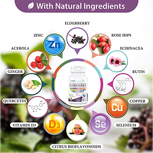 (90 Capsules), Quercetin 1,000mg, Elderberry 4,250mg, Zinc 50mg, Vitamin D3 5,000iu, Selenium, Copper, Acerola, Ginger, Rutin, Bitter Orange, Rose Hips, Echinacea, 12 in 1 Immune Advanced Complex.