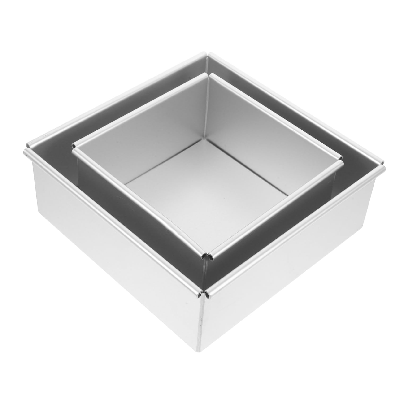 CIYODO 2pcs Square Aluminum Alloy Cake Mold with Removable Bottom for Mousse Tiramisu and Muffins Versatile Baking Pan for Home and Professional Use