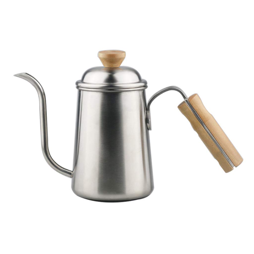 ruiruiNIE Stainless Steel 650mL Pour Over Coffee Kettle Drip Filter Fine Mouth Pot