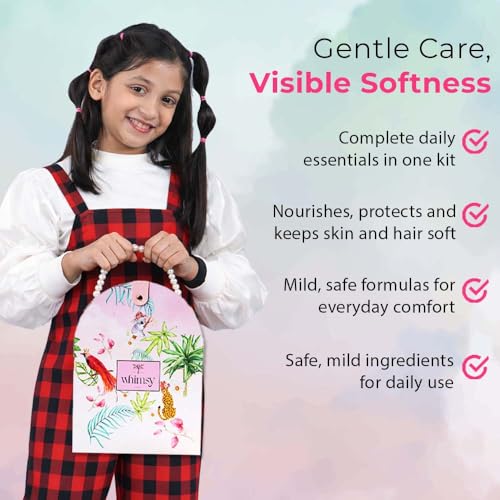 Image of Whimsy Beauty Gentle Care Skin & Hair Essential Kit for Kids & Pre-Teens | Kids Shampoo, Sunscreen, Moisturizer & Foaming Body Wash | Daily Care Kit | Pack of 5