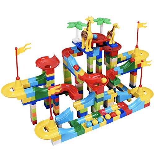 Bheddi Marble Run 265PCS, Marble Runs Toy for 3 4 5 6 7 8 9 10 Years Old Kids Boys Girls Gift