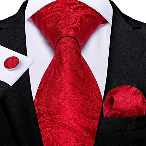 Corbata roja a rayas para hombre miniatura 4