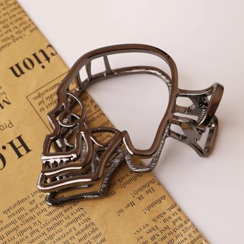 Pinza para cabello Halloween diseño calavera negra miniatura 2