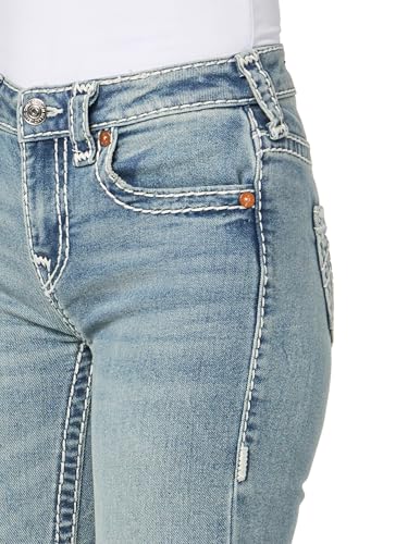 True Religion Women's Billie Mid Rise Straight Jeans with Super T Stitching3