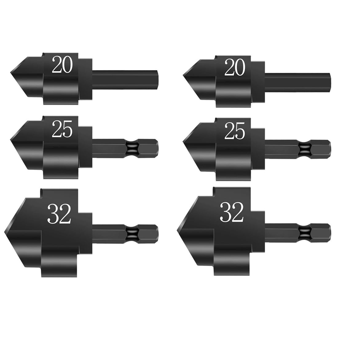 Aundhegrtt 6Pcs PPR Lifting Stepped Drill Bit Reamer Drill for Water Pipe 20mm/25mm/32mm Water Tube Repair Drill Connection Tools