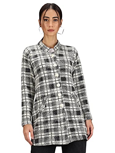 Image of eWools Women's Wool Blend Banded Collar Cardigan Sweaters