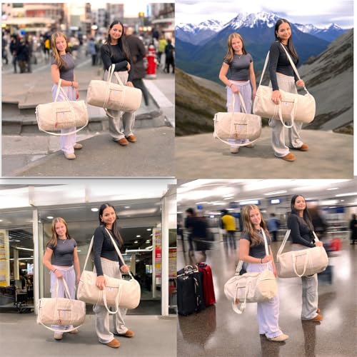 Style Savvy Hemp Gym bag/Travel Duffle Bag adjustable Shoulder Strap Gym, Swimming, Yoga, Sports, weekender bag 25x 11 x11.5Inches, 65 LitersHemp Gym Bag adjustable strap,pockets with zipper2