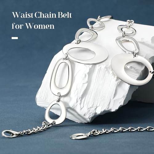 SANSTHS Chain Belts for Women Fashion Gold/Silver Chains Belt for Dresses Clunky Link Ladies Belt2