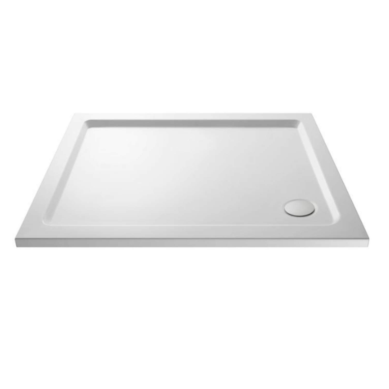 VeeBath Square Shower Tray 1200x800mm Stone Resin Tray for Shower Enclosure Bathroom- White