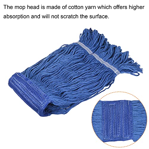 Image of MECCANIXITY Commercial Mop Heads Replacement 40x27cm Cotton Yarn for Wet /Dry Mop Floor Cleaning Pads, Blue