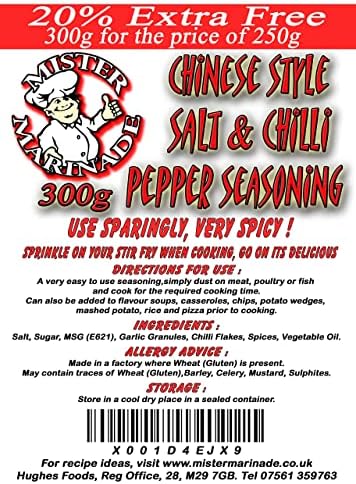 Mister Marinade Fakeaway Night In, Chinese Style Salt & Chilli Pepper Seasoning (300g sachet)