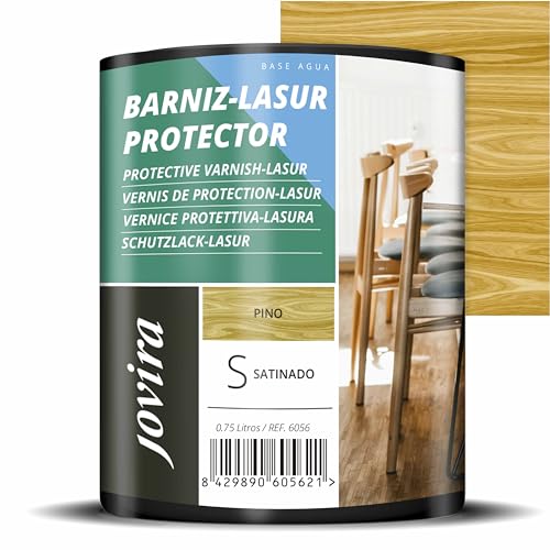 JOVIRA PINTURAS Vernis Lasur Effet Satiné Protector à L'eau. Elle protège, décore et embellit tous les types de bois. (750 Millilitres, Pin)