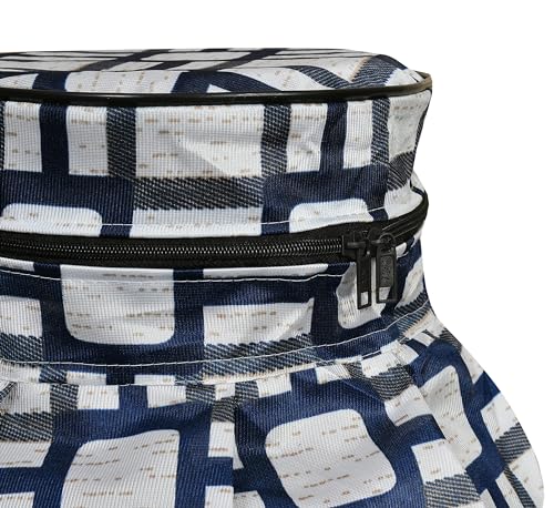 Image of Woah Cotton DustProof and Dustproof LPG Gas Cylinder Cover| Top Design Stain| Dust| DustProof PVC LPG Gas Cylinder Cover, Polyester Gas Tank Cover Fits StandardG (Pack of 1, Blue Block)