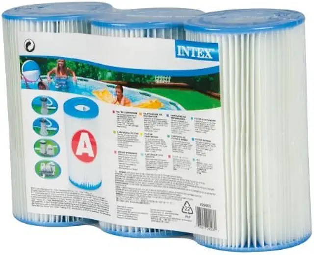 Intex 3 Cartuchos Filtro Tipo A para Piscina - Pack de 3 Piezas