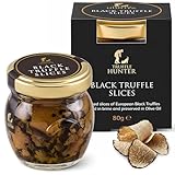 TruffleHunter - Rodajas de Trufa Negra - Trufas Conservadas en Aceite de Oliva Virgen Extra - 80g