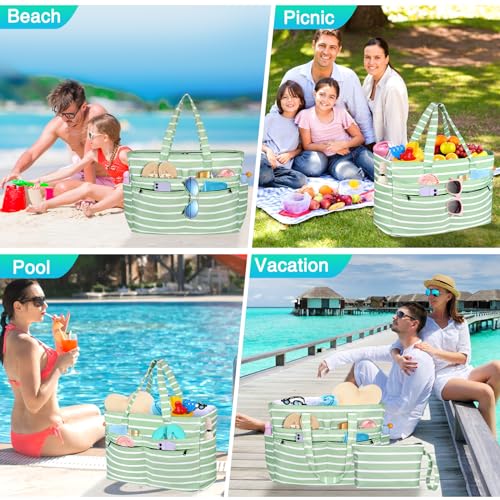 Image of HUANLANG Extra Large Beach Bag Waterproof Beach Totes Bags for Women Men,Pool Bag with Zipper Wet Pocket
