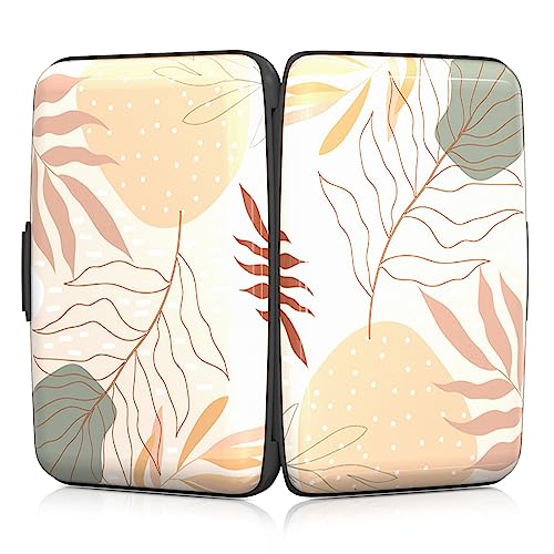 Image of Rimilak Aluminuml Credit Card Holder, Mini Credit Card Wallet RFID Blocking Slim Metal Hard Case for Women Men, Yellow Leaves