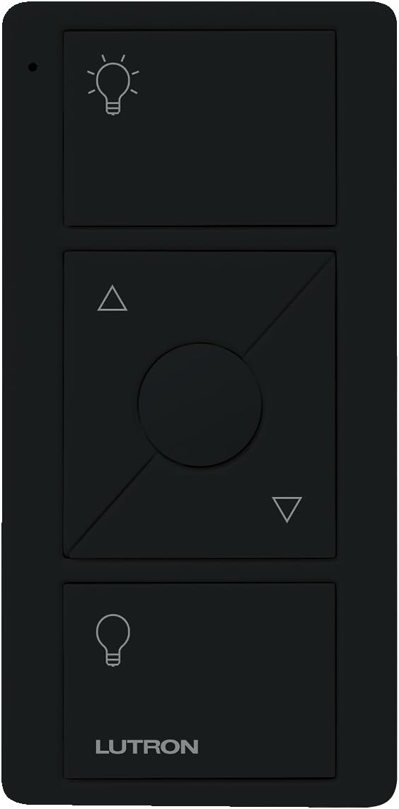 Pico Remote for Caseta Smart Dimmer Switch, 3-Button Control with Raise/Lower and Preset Lighting Level, For Table Top or Wallmount Use, PJ2-3BRL-GBL-L01, Black