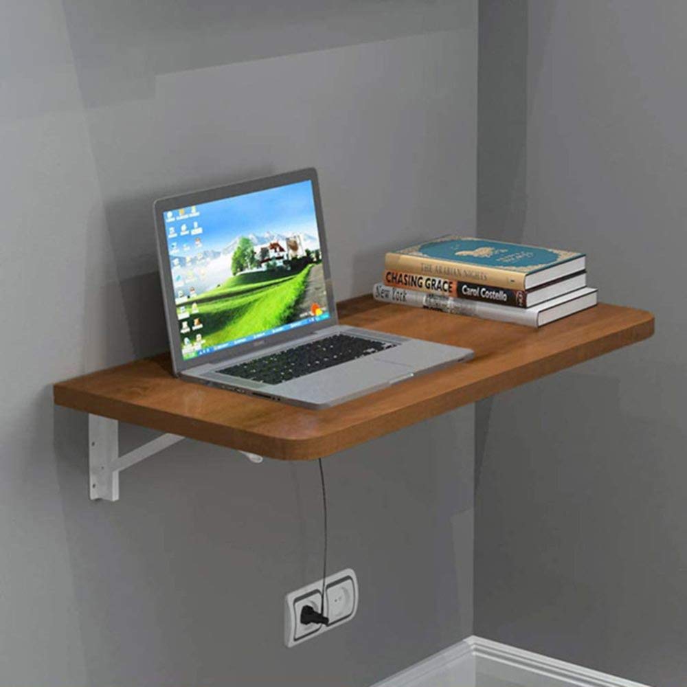 Bureau d ordinateur pour petit espace avec table pliante murale en bois