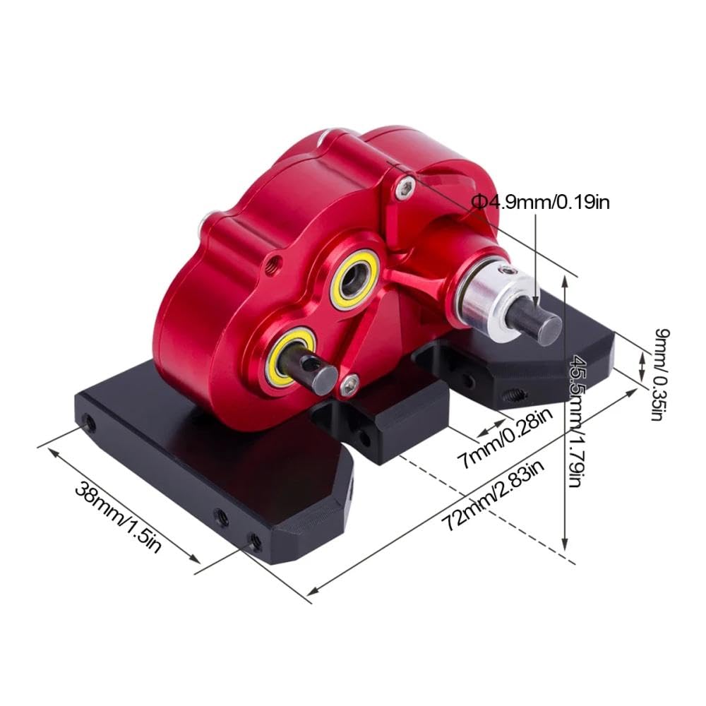Caja de cambios de aluminio CNC OD-3 transmisión Overdrive ligera Compatible con 1/10 RC Crawler Chassis III Pro(PURPLE)