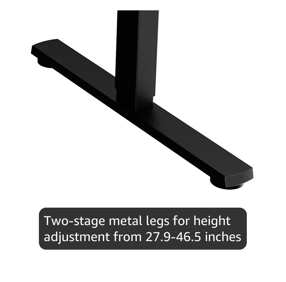 ERGOMAKER Electric Height Adjustable Standing Desk 80x60cm (31.5"x23.6"), Sit Stand Desk with Splicing Top for Home Office (Black Frame + Black Desktop)