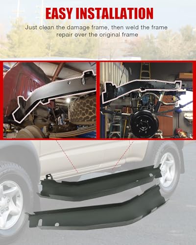 Image of Mountainpeak Mid Rear Frame Repair Kit Fit for 96-04 Toyota Tacoma 2WD /4WD | Reg & Xtra & Double Cab Models, Heavy-Duty 11 Guage Steel, Precision Laser Cut, Rust Patch Repair Kit