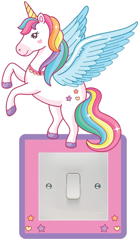 Hodge Creations Light Magical Unicorn Switch Surround Art Vinyl Wall Stickers Childrens Bedroom