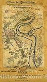 Historic 1863 Wall Map - 2nd Attack on Fort McAllister on The Ogeechee River, Georgia 14in x 24in