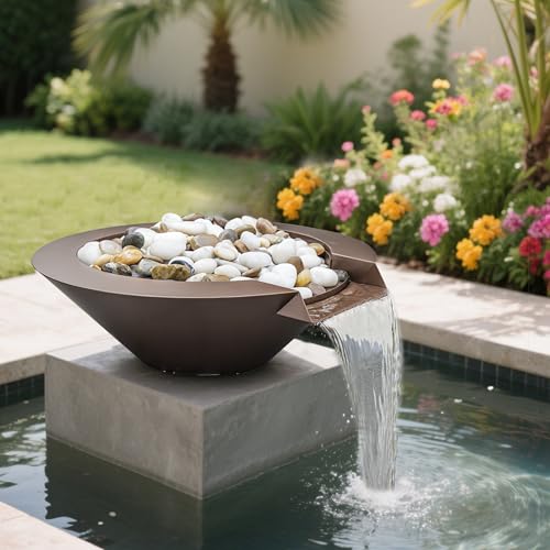 Stainless Steel Water Bowl with Antique Patina