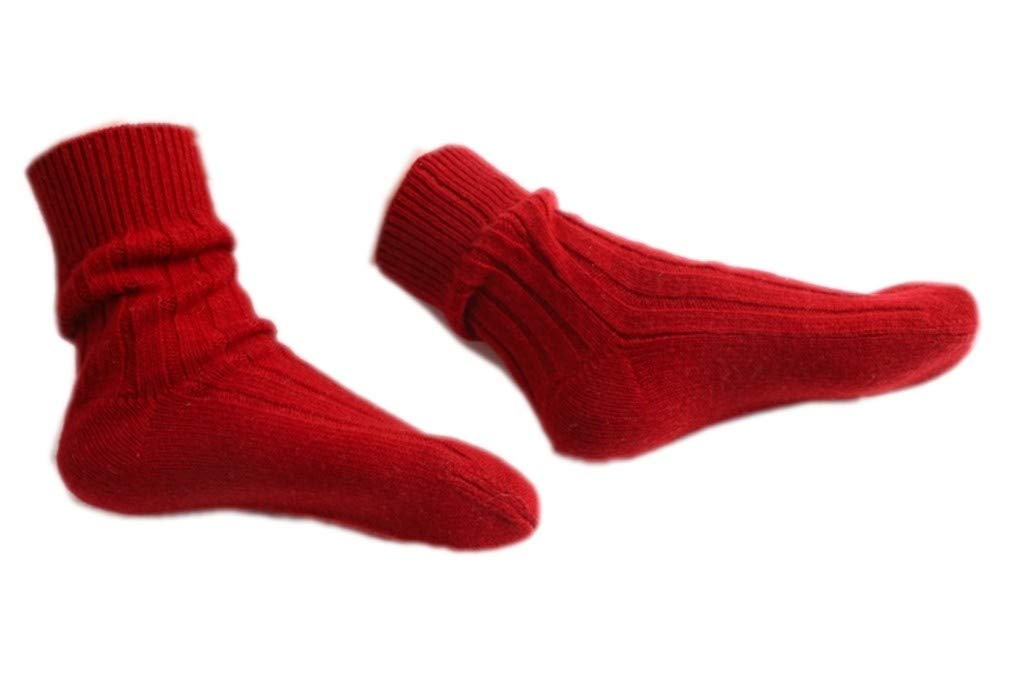 Damen 100% Kaschmir-Wolle Midi-Socken Bein-wärmer Rippstrick