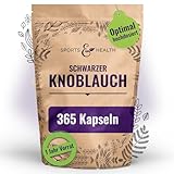 Schwarzer Knoblauch Kapseln 8250 mg Aus 15:1 Extrakt - 365 Kapseln Hochdosiert - Black Garlic...