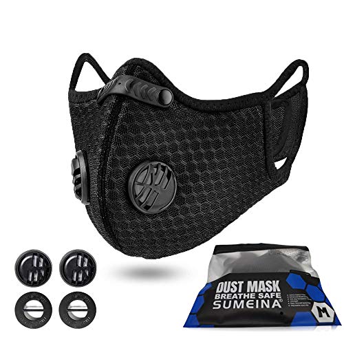 Máscara anticontaminación, anticontaminación, con 2 válvulas, antipolvo, antipolvo, máscara facial para motocicleta, ciclismo, escape, actividades al aire libre