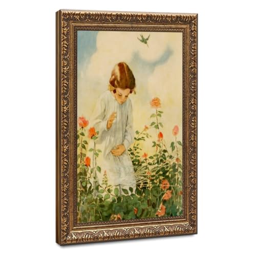 Poster floral In The Roses par Jessie Willcox Smith pour créer un cocon poétique dans le salon