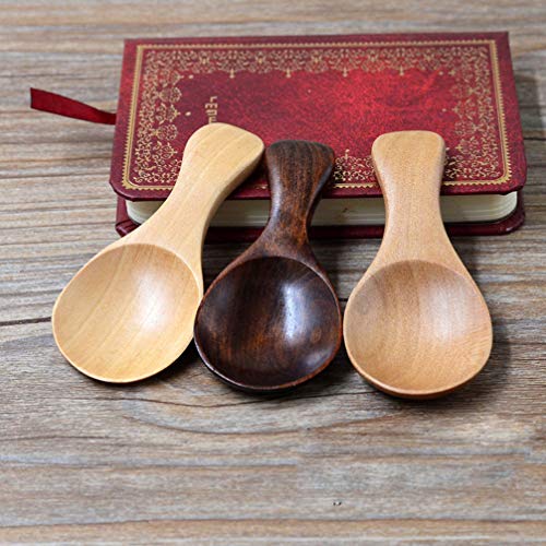 Cabilock 3Pcs Mini Porção Condimentos Sal Mel Colher de Café Colher De Chá Colher De Madeira De Made