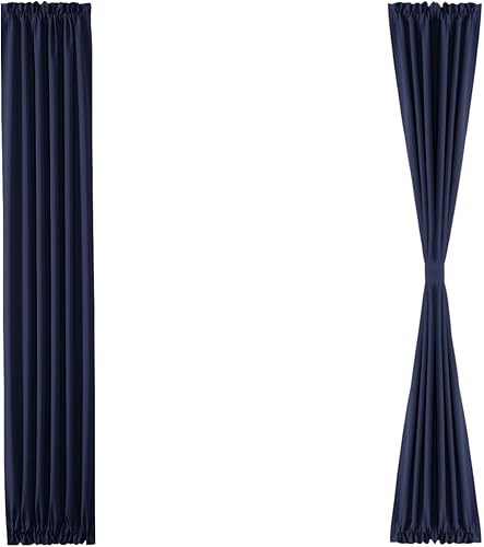 Miniatura 593 de DWCN Cortinas para puerta francesa: cortina térmica con bolsillo para barra para puertas con ventana de cristal, puertas de cocina y patio