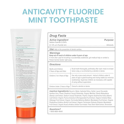 Image of Himalaya Botanique Anticavity Fluoride Toothpaste, Fluoride with Multi-Benefit Support, Fights Cavities, Strengthens Enamel, Promotes Remineralization, Mint Flavor, 4 oz. | Fluoride Toothpaste, Multi-Benefit Support, Fights Cavities, Remineralizes & Strengthens Enamel, No SLS or Titanium Dioxide