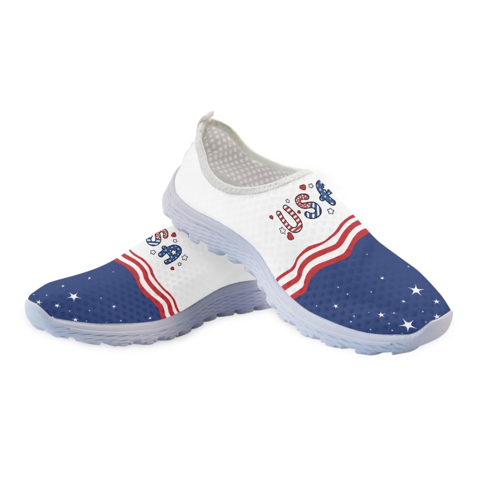 Pointodoor USA Flag Shoes Unisex Patriotic Sneakers Independence Day Water Swim Shoes Quick Dry Lightweight July 4 Loafers Flats