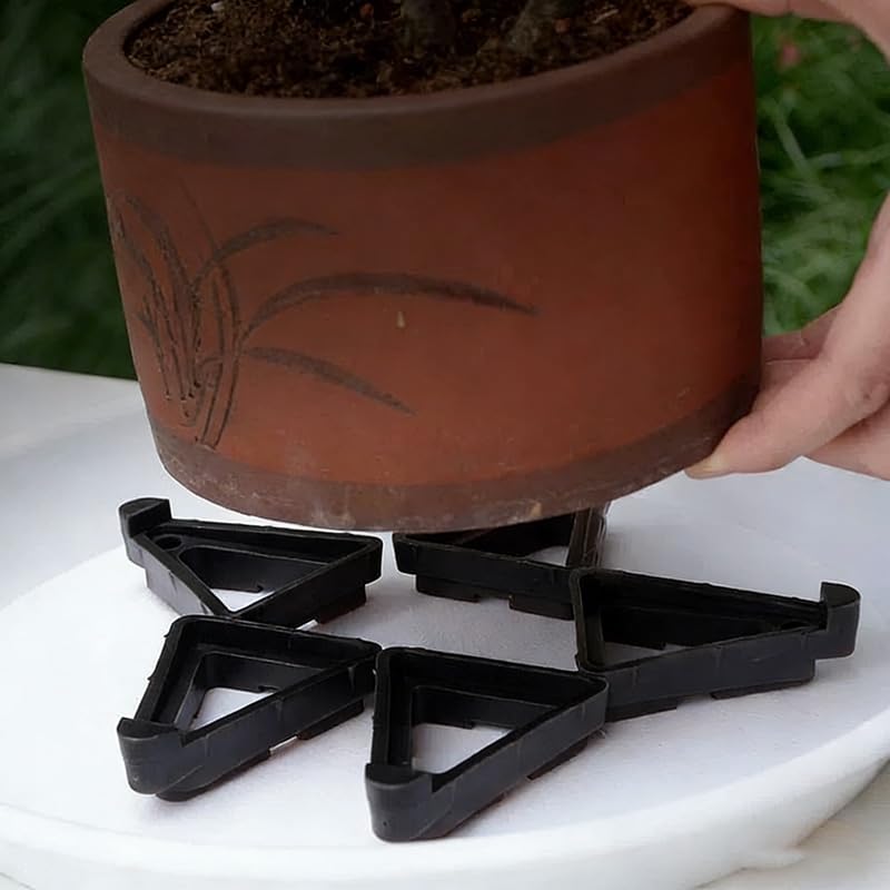 12 Pcs Pot Risers For Planters Plant Pot Feet Invisible Flower Pot Risers Toes Breathable Pot Stands Triangle Feet For Heavy Indoor Outdoor Planters & Gardening Plant Container Prevent Stains