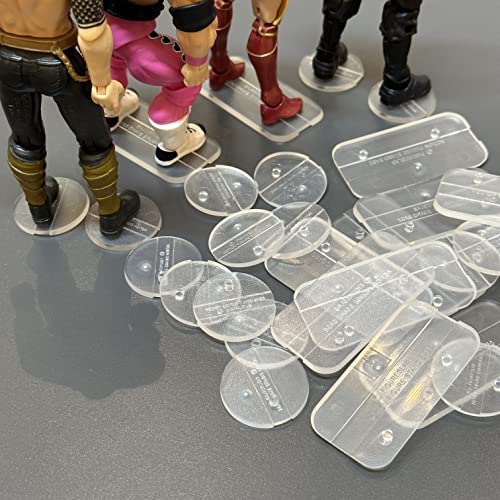 Image of 100PCS Action Figure Stand, 6inch Figures Toy Support Stands Display Bases Holder, Compatible with 1 /12 Scale Mavel Legends Series /GiJeo Classified Series /D C /Mo tu, Mix Square & Round