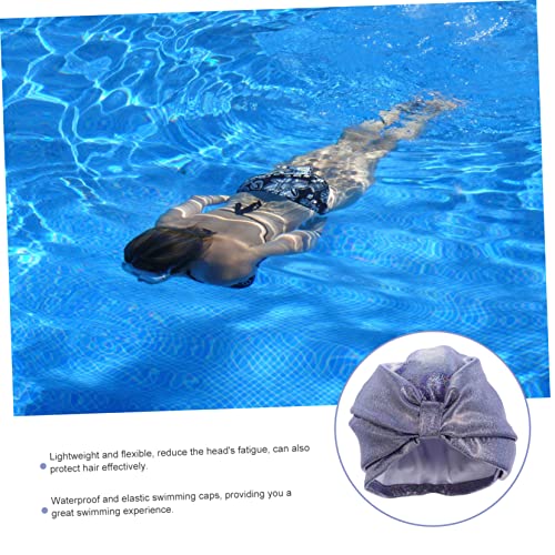 Bonnet de bain tissu imperméable léger protégeant les cheveux longs sans serrer - 6