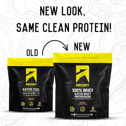 Image of Ascent 100% Whey Protein Powder - Post Workout Whey Protein Isolate, Zero Artificial Flavors & Sweeteners, Soy & Gluten Free, 5.5g BCAA, 2.6g Leucine, Essential Amino Acids, Chocolate 4 lb