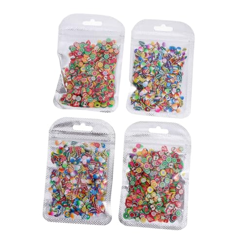 FOMIYES 4 Pack Diy Fruit Nail Art Slices 3d Polymer Nail Decorations Safe Lightweight Resin Materials Perfect for Home Professional Use