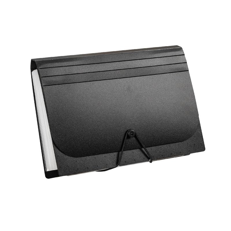 Cartellina portadocumenti A6, con elastico, per carte (nero)