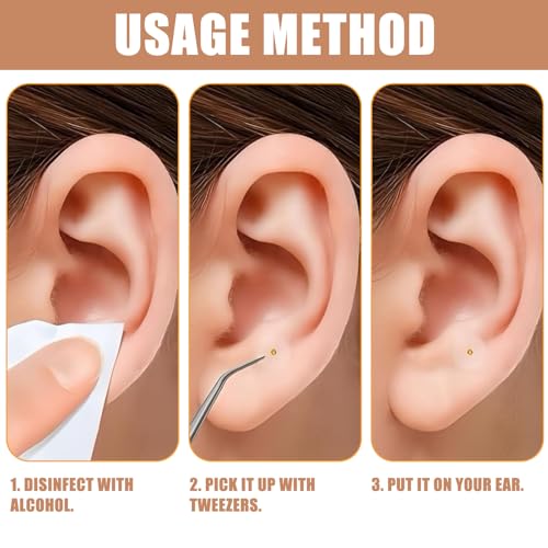 PMFACE 200Pcs Disposable Ear Stickers,Ear Seeds Acupuncture Kit,Ear Tape,Disposable Ear Protectors with Ear Covers for Women Men Acupunctures Beads Ear Care Beads