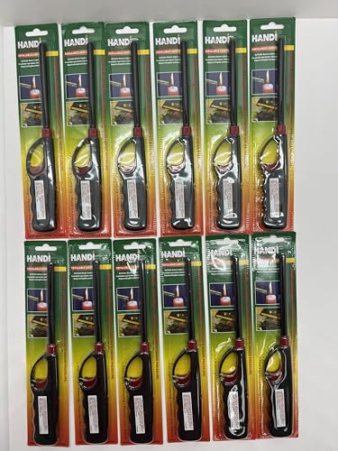 HANDI FLAME 12-Pack BBQ Grill Lighter Casings Refillable Butane Gas Candle Fireplace Kitchen Stove Long