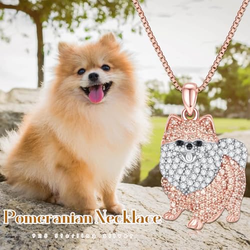 TANGPOET Dog Breed Pendant Necklace Genuine 925 Sterling Silver Cubic Zirconia Puppy Jewelry Birthday Christmas Graduation Gift for Dog Moms Lovers Owners2