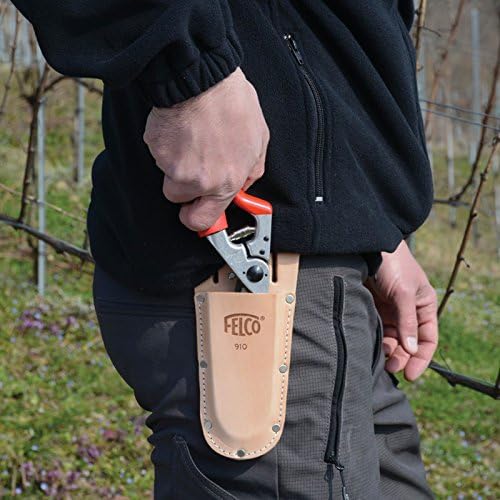 FELCO Model 2 Secateurs (Large) & Number 910 Plus Leather Holster F910+, Brown, 35x15x5 cm