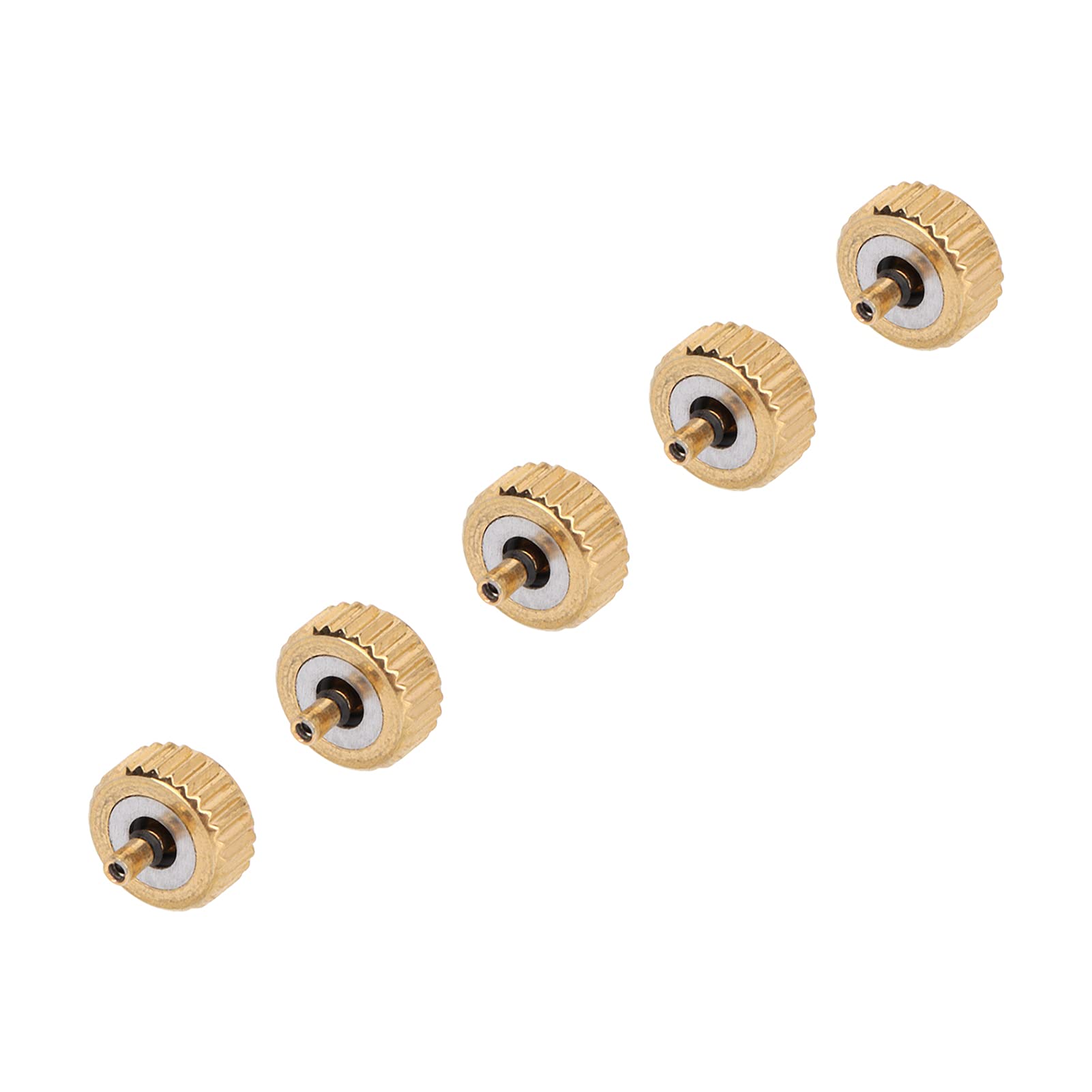 KJSHXYG 5 Pcs Gold Steel Watch Crown Parts, Professional Wrist Watch Repair Tool Kit for Watchmaker
