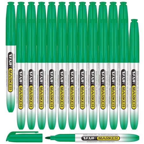 SFAIH Green Permanent Markers Bulk Pack
